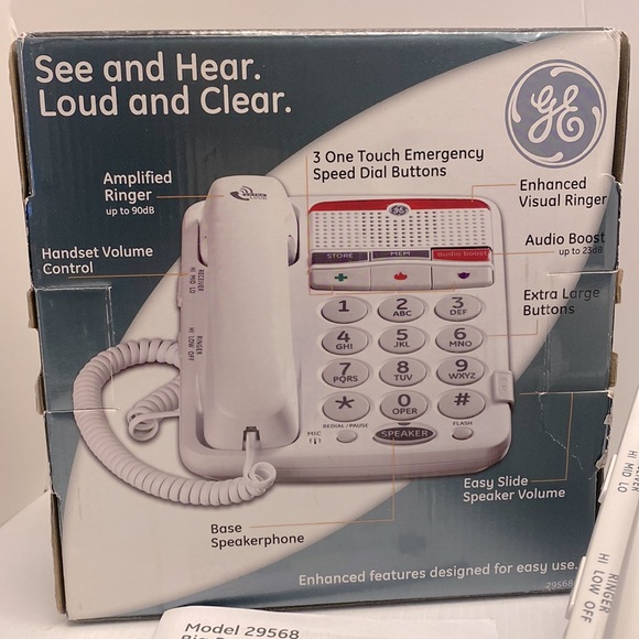 GE 29568GE1 Telephone Mild Hearing Loss Extra Lg Buttons Amplified Ringer Used - Picture 4 of 8